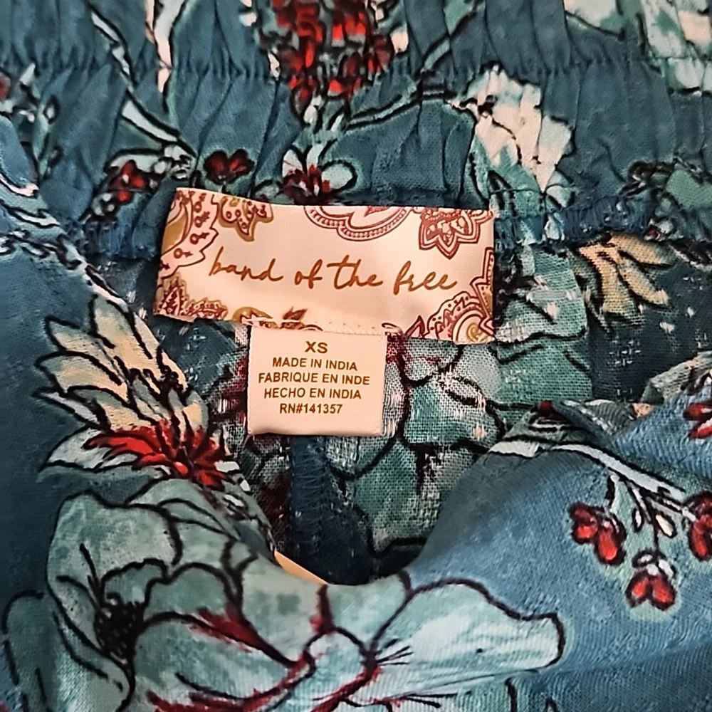 Band Of The  Free B.O.G. Collective,NWT, Celene Teal Floral Layered Skirt,XS